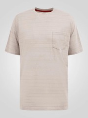D555 Duke Big Mens Jacquard T-Shirt Stone Stripe 2XL 3XL 4XL 5XL 6XL (601919)