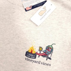 Vineyard Vines Shirt Mens S Heather Gray Chilly Peppers Campfire Long Sleeve NEW