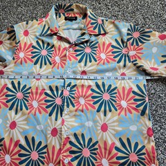 Pacsun Cropped Daisy Satin Camp Shirt Men’s Size Small Floral 70s Aesthetic
