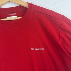 Columbia Omni-Wick Mens Red T Shirt Outdoor Sports Gym Running Tee Casual Logo