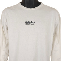 Mossimo T Shirt Mens Size Medium White Long Sleeves Surf And Skate
