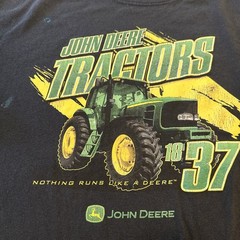 John Deere T-Shirt Men’s Sz XL Black Knit Crewneck “Nothing Runs Like A Deere”
