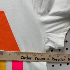 Fashion Geek Shirt White Men Small Short Sleeve Multicolor Graphic Size S
