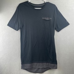 Nike Men Athletic Cut Layered Hem T-Shirt Black Charcoal Athleisure 746425-010 M