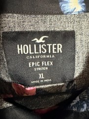 Hollister Epic Flex XL Black Floral Button Up Shirt Vacation Y2K Casual