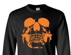 Skull Halloween Long Sleeve Graphic Tee Unisex Apparel Custom Holiday Design