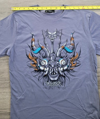 Peruvian Design T Shirt Unisex Size L *** Diablada Dance Mask – Peruvian Cotton