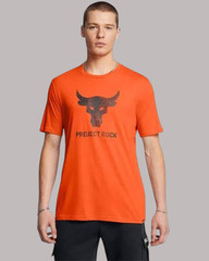 Under Armour Project Rock Brahma Bull Orange T-Shirt Men’s Sz L/ XL/ 2XL/ 3XL