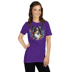 Colorful Splash Papillon Dog T-Shirt | Unisex Softstyle | Vibrant Graphic Tee