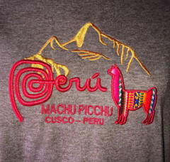 Inca Peru Machu Picchu Cusco Embroidered Llama 100% Algodon Cotton T Shirt – Med
