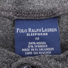 Polo Ralph Lauren Modal Blend Henley Sleep Shirt Charcoal Grey Mens Size M