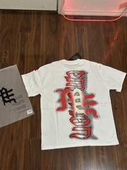 Mixed Emotion Logo Graphic Print Studded Crew Neck T-Shirt White S