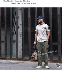 Bronson WW2 PW Pocket T-Shirt Vintage Prison Style Men T-Shirts Natural Tee USN