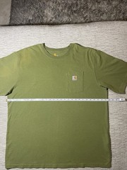 Carhartt Men’s 2XL T-Shirt Green Pocket Original Fit Crew Neck Cotton Heavyweigh