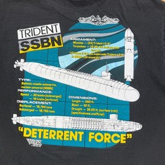 Vintage 1989 Trident SSBN Silent Service Submarine Graphic T-Shirt USA – Medium