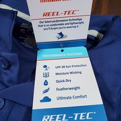 Reel Legends Reel-Tec Size XL Shirt Fishing Polo UPF 40 Sun Protection