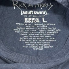 Rick and Morty T-Shirt Mens Size L Navy Cotton Graphic Crew Neck Short Sleeve