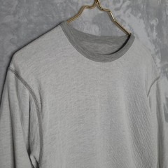 Gray Long Sleeve Crew Neck Shirt Size M Base Layer Insulated Outdoor Hiking Warm