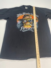 VTG Just Brass 3D Emblem 80s Who Wants to Live Forever Long Sleeve T-Shirt Sz XL