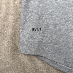 BYLT Drop Cut S/S T-Shirt Gray Maroon Raglan Large L Athletic Fit Stretch