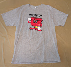 Jerzees Dri-Power Gray Red Kettle Kickoff Salvation Army T-shirt Large (Fits M)