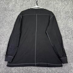 Worn Shirt Mens Medium Black Long Sleeve Thermal Waffle Knit Crewneck Tee