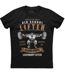 Old School Lifter Classic Sports Mens Short Sleeve New Cotton Black T-shirt