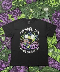 (M) 38-40 Nickelodeon Black Invader Zim World Domination Men’s Graphic T-Shirt