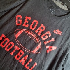 Nike Georgia Bulldogs Football T-Shirt Mens XL Black Red Graphic Tee UGA NCAA