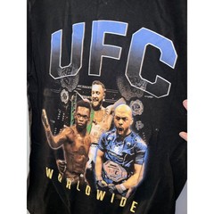 UFC Worldwide Graphic T-Shirt Black Mens Small Conor McGregor Adesanya MMA Tee