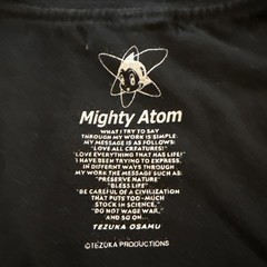 Vintage Tezuka Osamu L Astro Boy Hologram Graphic Tee Shirt Black Mighty Atom