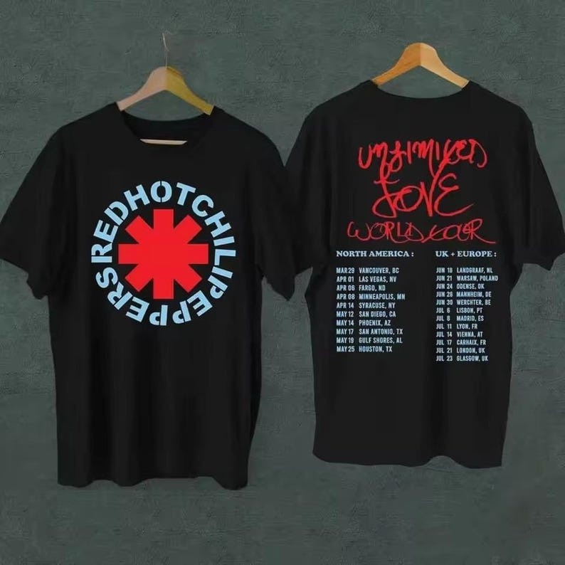 Red Hot Chili Peppers Unlimited Love World Tour Shirt 2026 Concert Graphic Tee