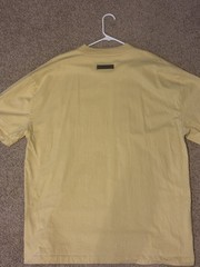 Fear of God Essentials Oversized T Shirt Beige Rubber Logo Mens Size XXL