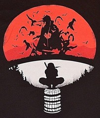 NARUTO Uchiha Clan Symbol Mash up Itachi T Shirt S M L XL ONLY Manja anime NEW