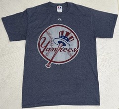 Majestic New York Yankees T Shirt Men’s Medium Blue Short Sleeve Casual Stylish