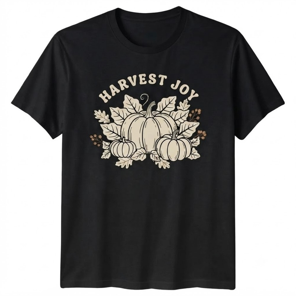 Harvest Joy Pumpkin And Fall Foliage T-shirt For Men Women