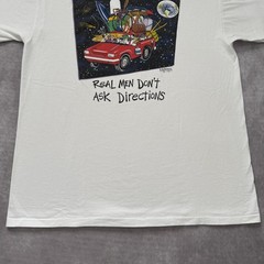 Vintage Real Men Don’t Ask Directions Shirt Mens XL Moech Art Comic Funny