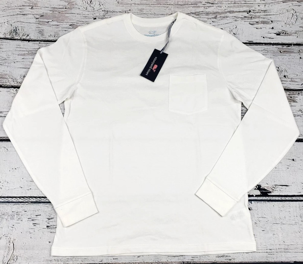 Vineyard Vines Men’s Long Sleeve Pocket T-Shirt White Size XXL – NEW