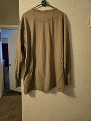Tan and brown Outdoor Life long sleeve Henley shirt