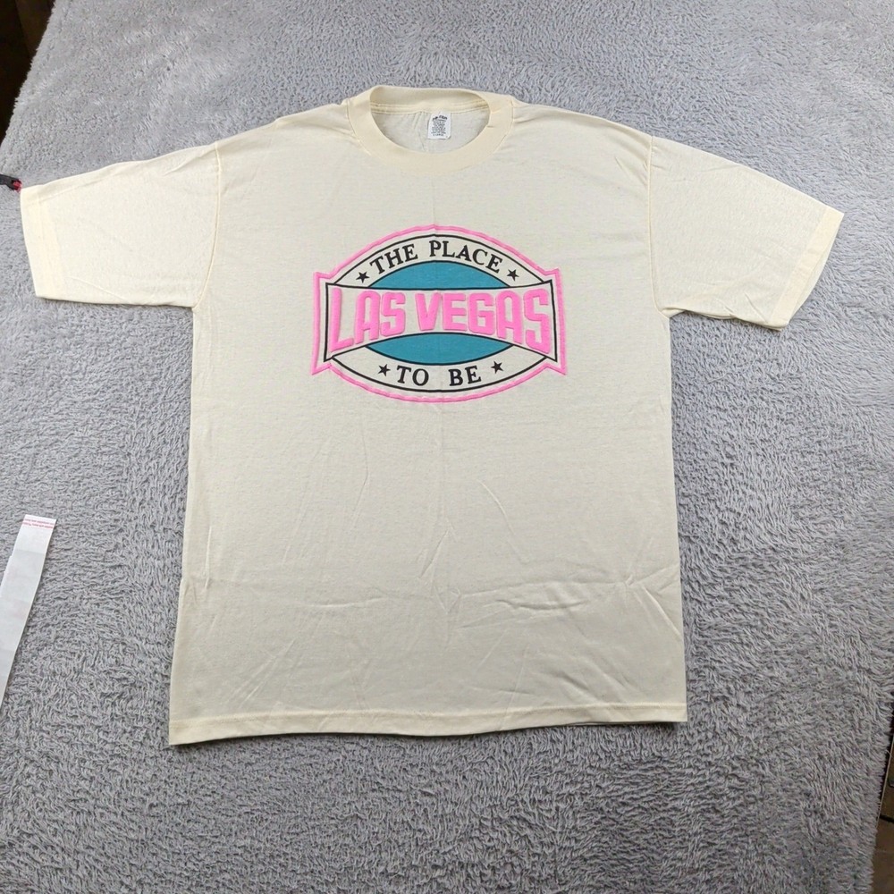 Vintage 70s T Shirt Mens XL White Action Sportswear Brooklyn Las Vegas Thin USA