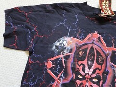 Vintage NOS NWT Star Wars Episode 1 electric Darth Maul Full front Print Shirt,L