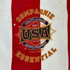 Active Element USA Sportswear Lace Up Striped T Shirt Men’s Size M VTG