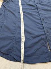 REI Sahara Shirt Men’s Large Blue Stretch Button Up Quick Drying Hiking Nylon