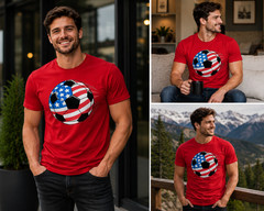 USA Flag Soccer Ball Shirt American Patriotic Football Fan Tee 2026 Unisex