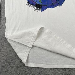 Vtg Delta Large White Shirt Fragile Earth Common Threads 90s Made In USA Art Tee