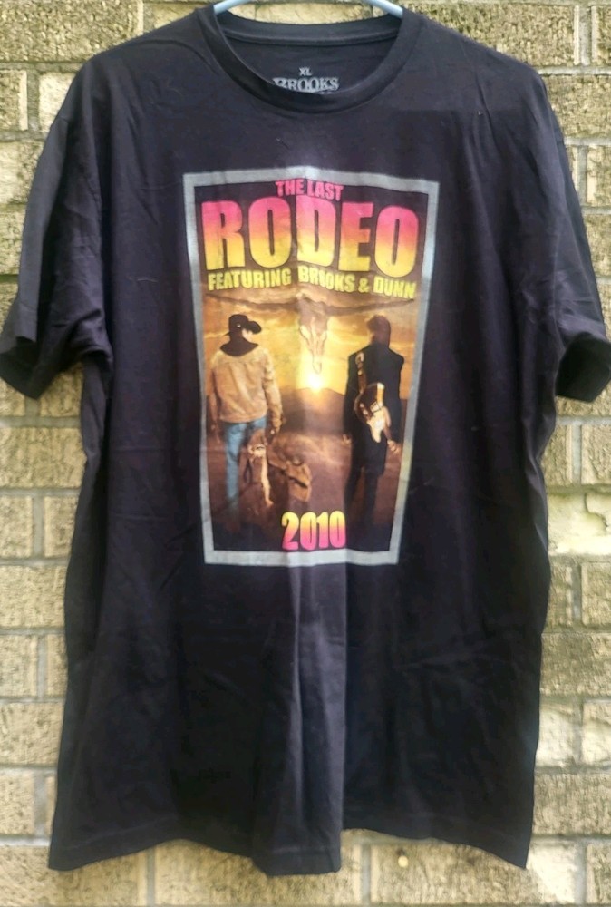 Brooks & Dunn The Last Rodeo 2010 Tour T-Shirt Mens L Black Concert Tee XL