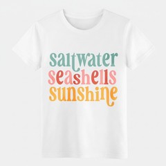 Saltwater Seashells Sunshine Retro Pastel Gradient Text Vintage Washed Beach Hat