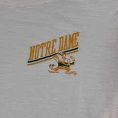 Vintage Champion Notre Dame Shirt Men Large Ivory Yellow Baseball USA 70s 80s
