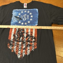 Vintage Bayside USA T Shirt Men’s Size XL Black Y2K America