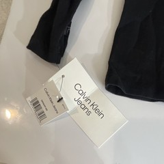 Calvin Klein Jeans Men’s S Black Cotton Knit Logo Crew Neck Long Sleeve T-Shirt